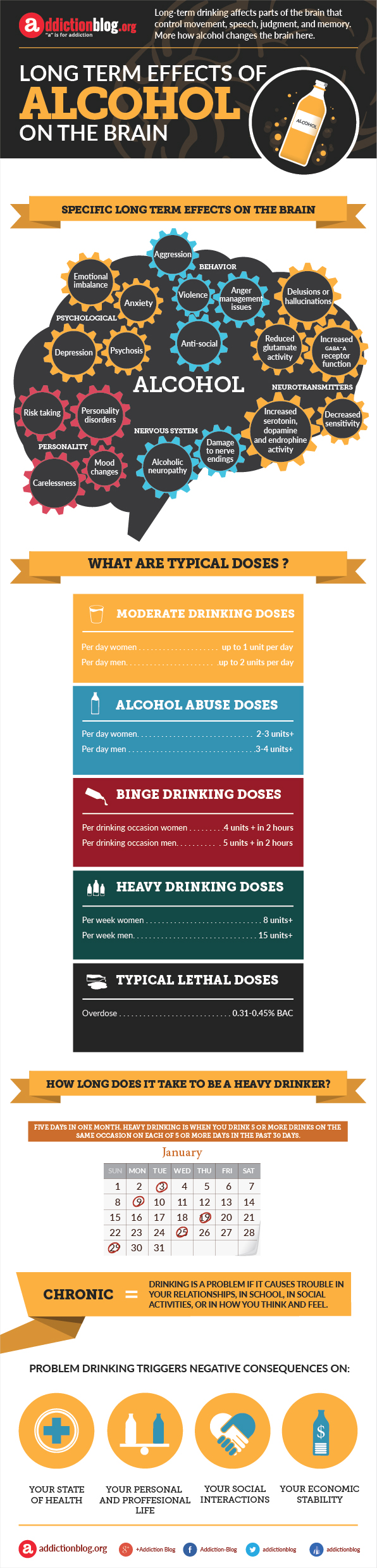 Long Term Effects Of Alcohol On The Brain Infographic